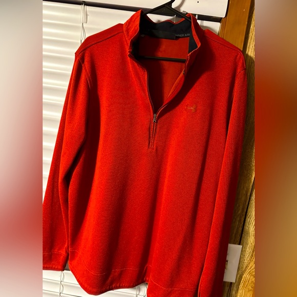 Under Armour Men's Red Quarter Zip Sweater - Picture 2 of 2